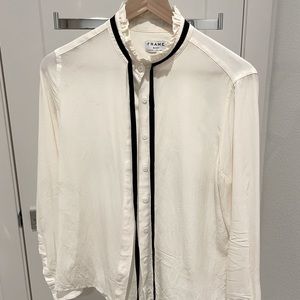 Frame White 100% silk shirt set